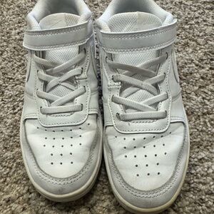 Nike Kids White AirForcr Sneakers with Velcro Strap